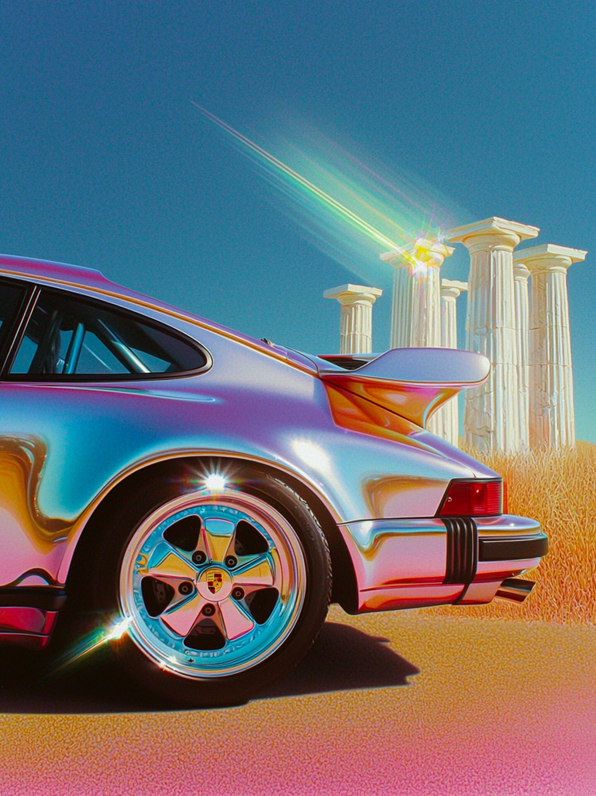 Tableau Porsche Chrome et Temples – Décoration Murale Design - Fabulartz.fr