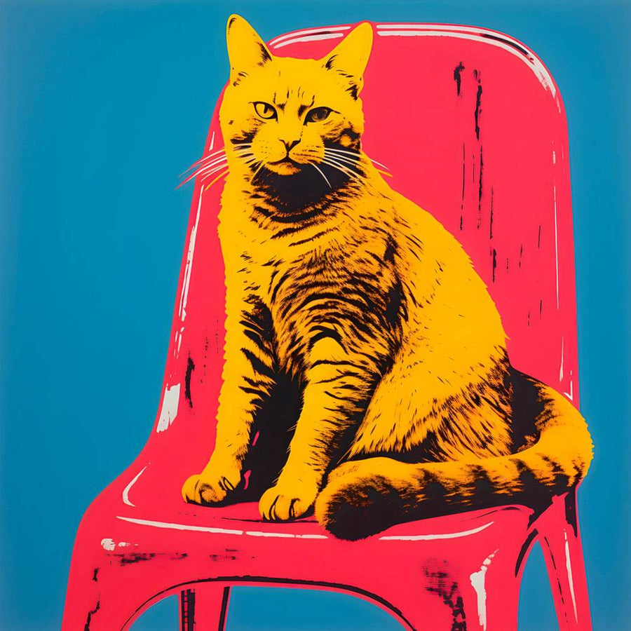 Tableau Pop Art Chat - Décoration Murale Ludique | Cadre Déco
