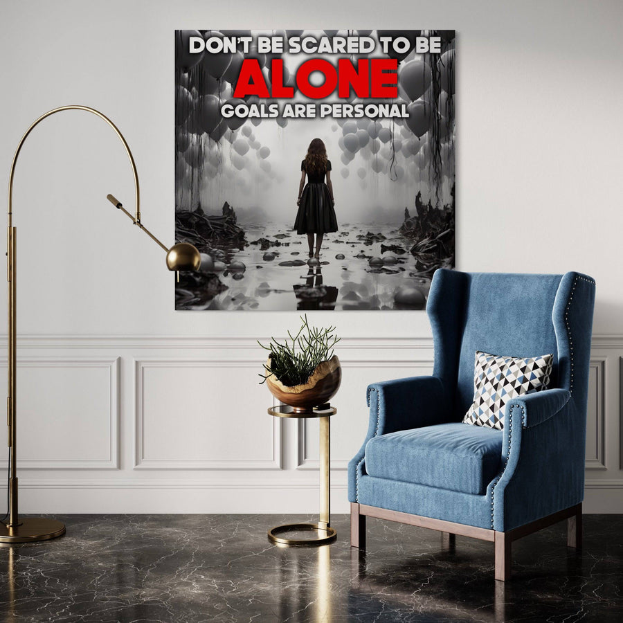 Lavagna motivazionale "Don't Be Scared to Be Alone" - Decorazione murale di design