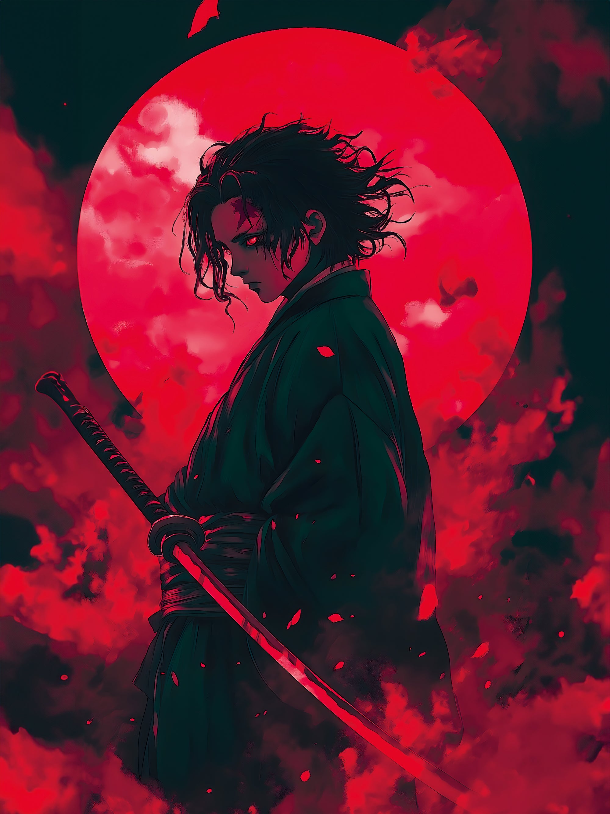 Tableau Demon Slayer Guerrier Sombre - Décoration Murale Design - Fabulartz.fr