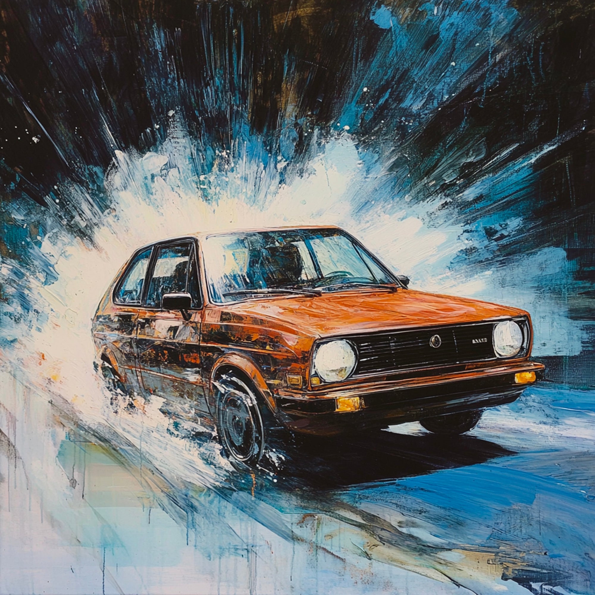 Tableau Volkswagen Golf Vintage - Décoration Murale Design - Fabulartz.fr