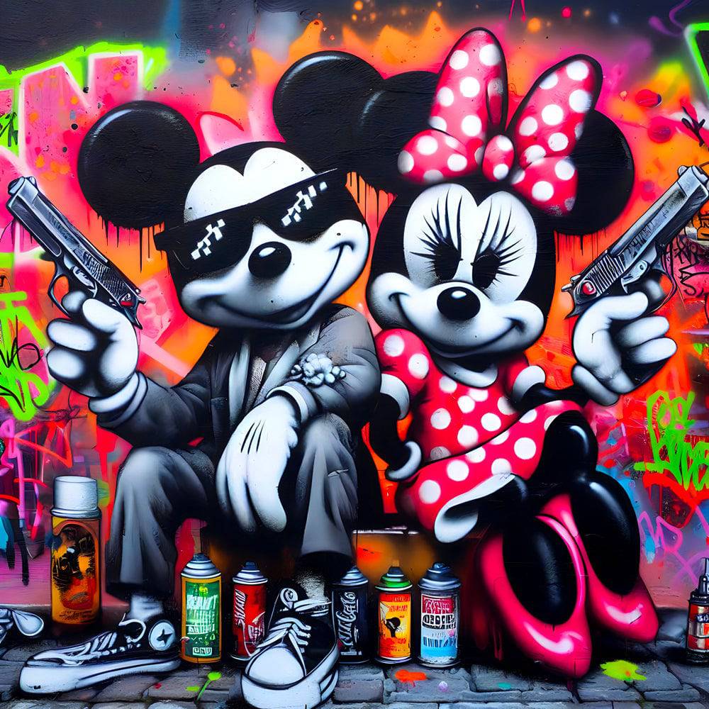 Guns & Graffitis - Tableau Mickey et Minnie - Fabulartz.fr 