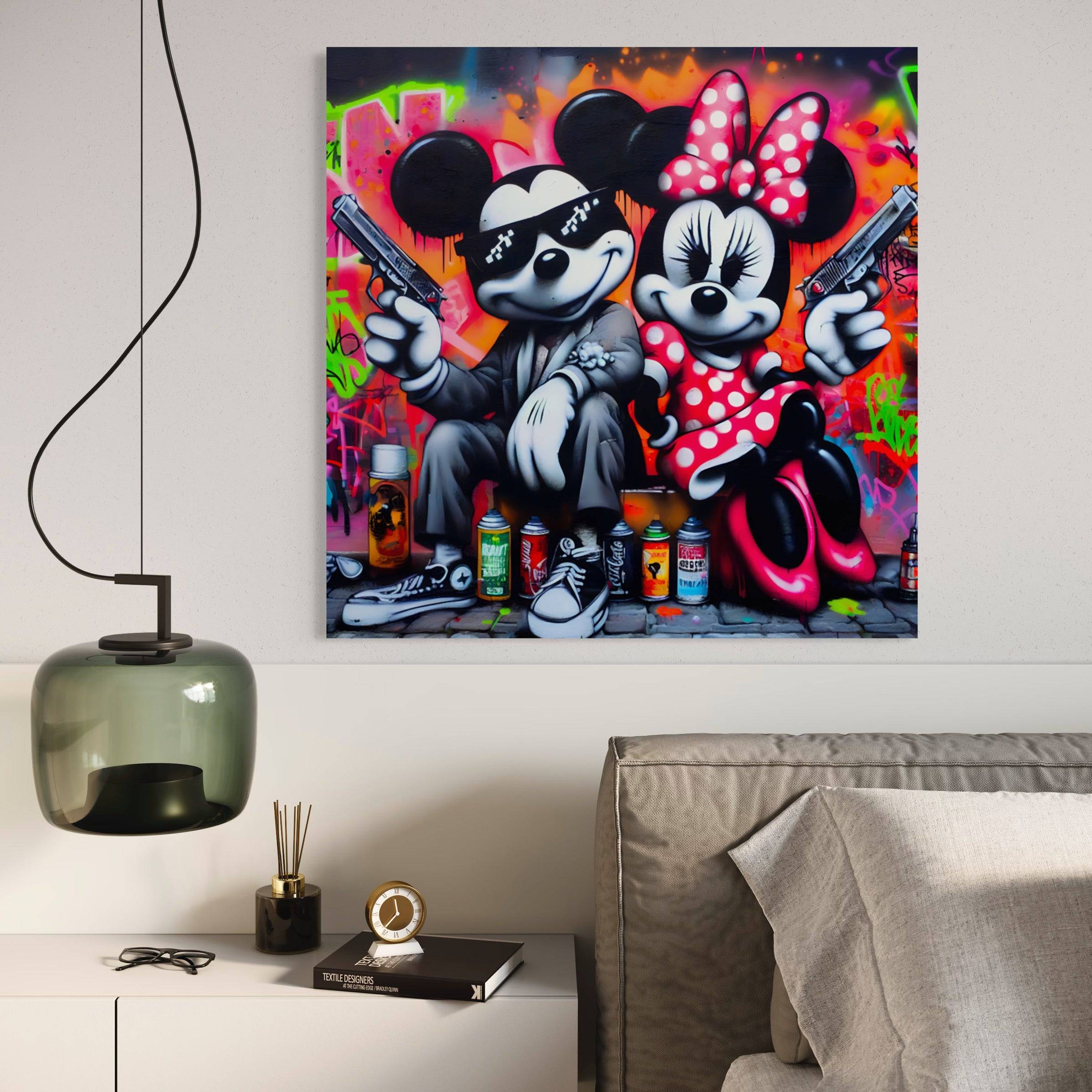 Guns & Graffitis - Tableau Mickey et Minnie - Fabulartz.fr 