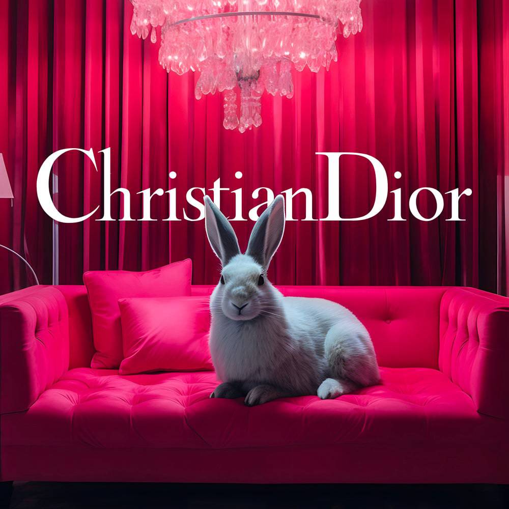 Hare Haven - Tableau Luxe Christian Dior Lapin - Fabulartz.fr 