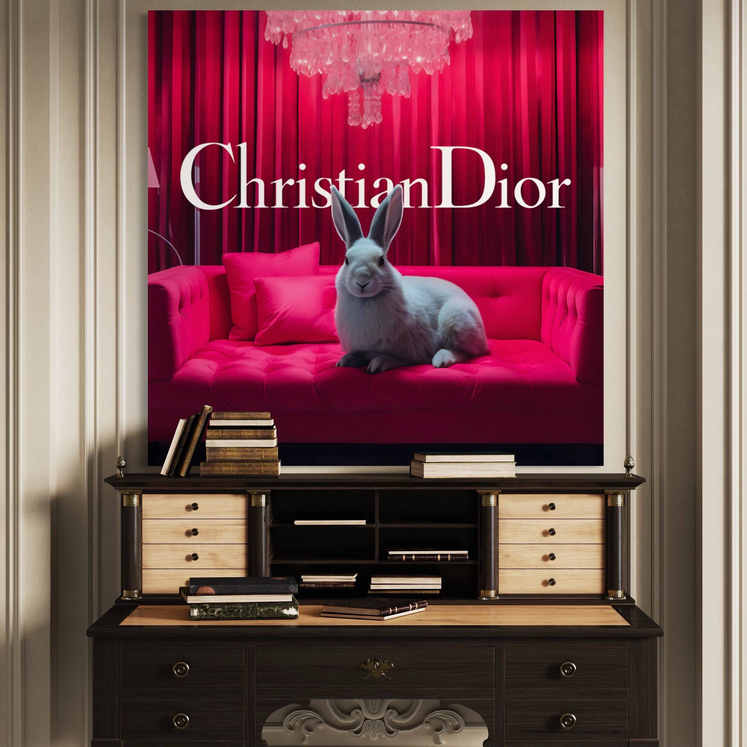 Hare Haven - Tableau Luxe Christian Dior Lapin - Fabulartz.fr 