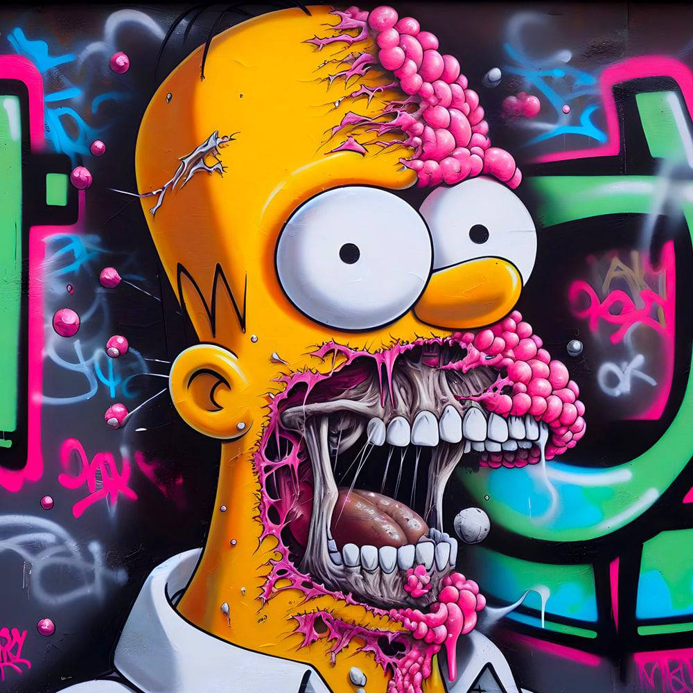 Tableau Simpson - Homer Mutant Street Art - Décoration Murale Design - Fabulartz.fr