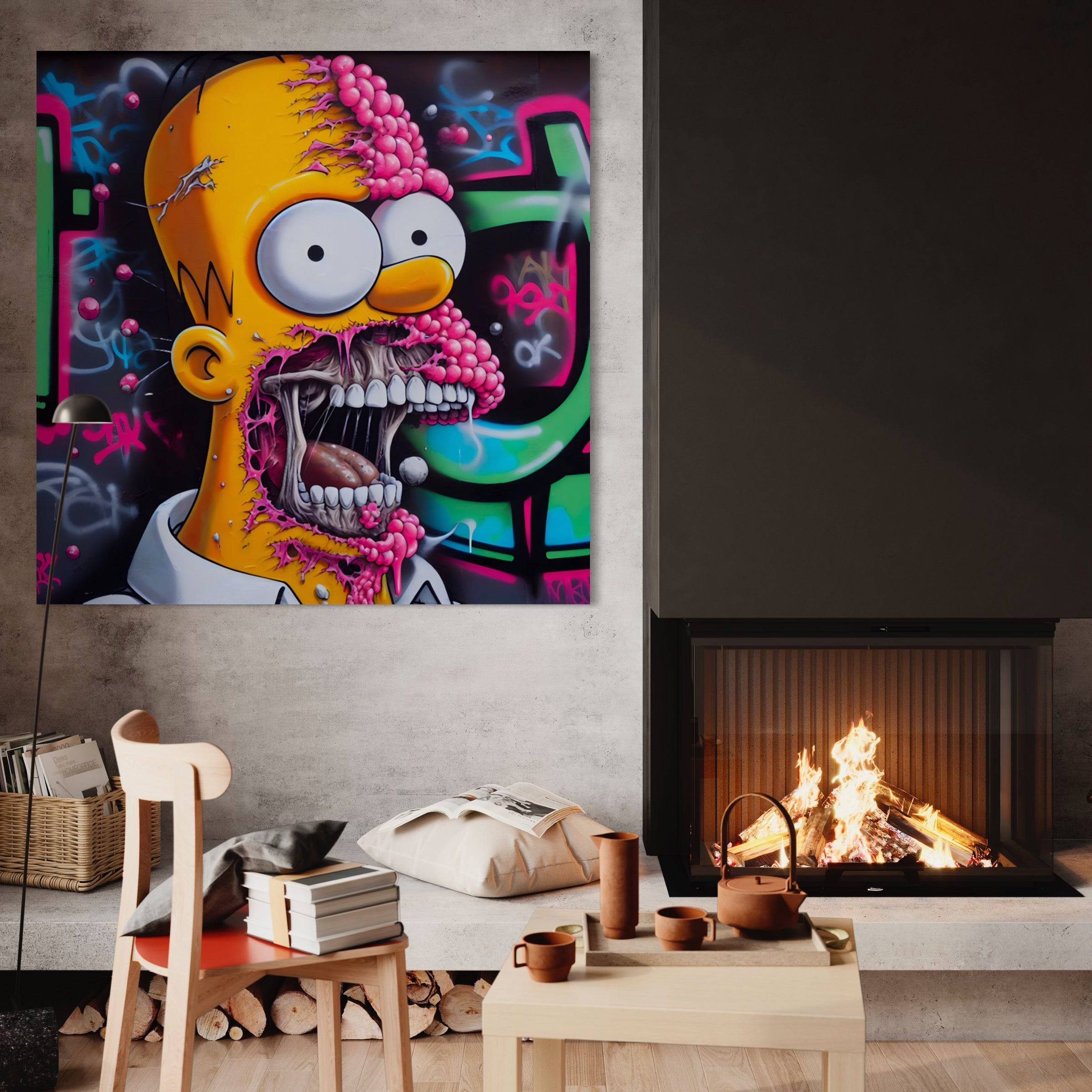 Tableau Simpson - Homer Mutant Street Art - Décoration Murale Design - Fabulartz.fr