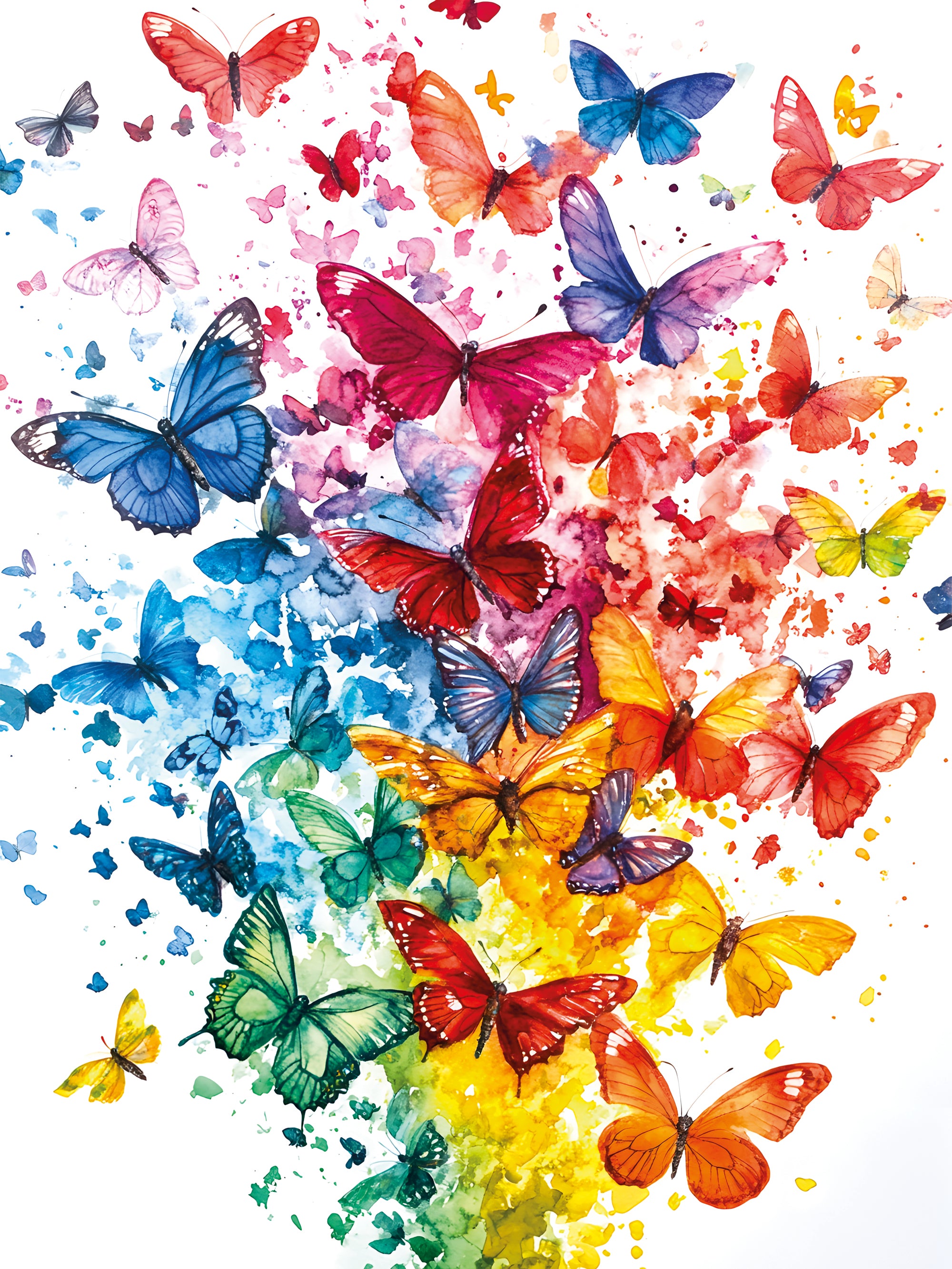 Tableau Papillon Arc-en-Ciel - Décoration Murale Colorée - Fabulartz.fr