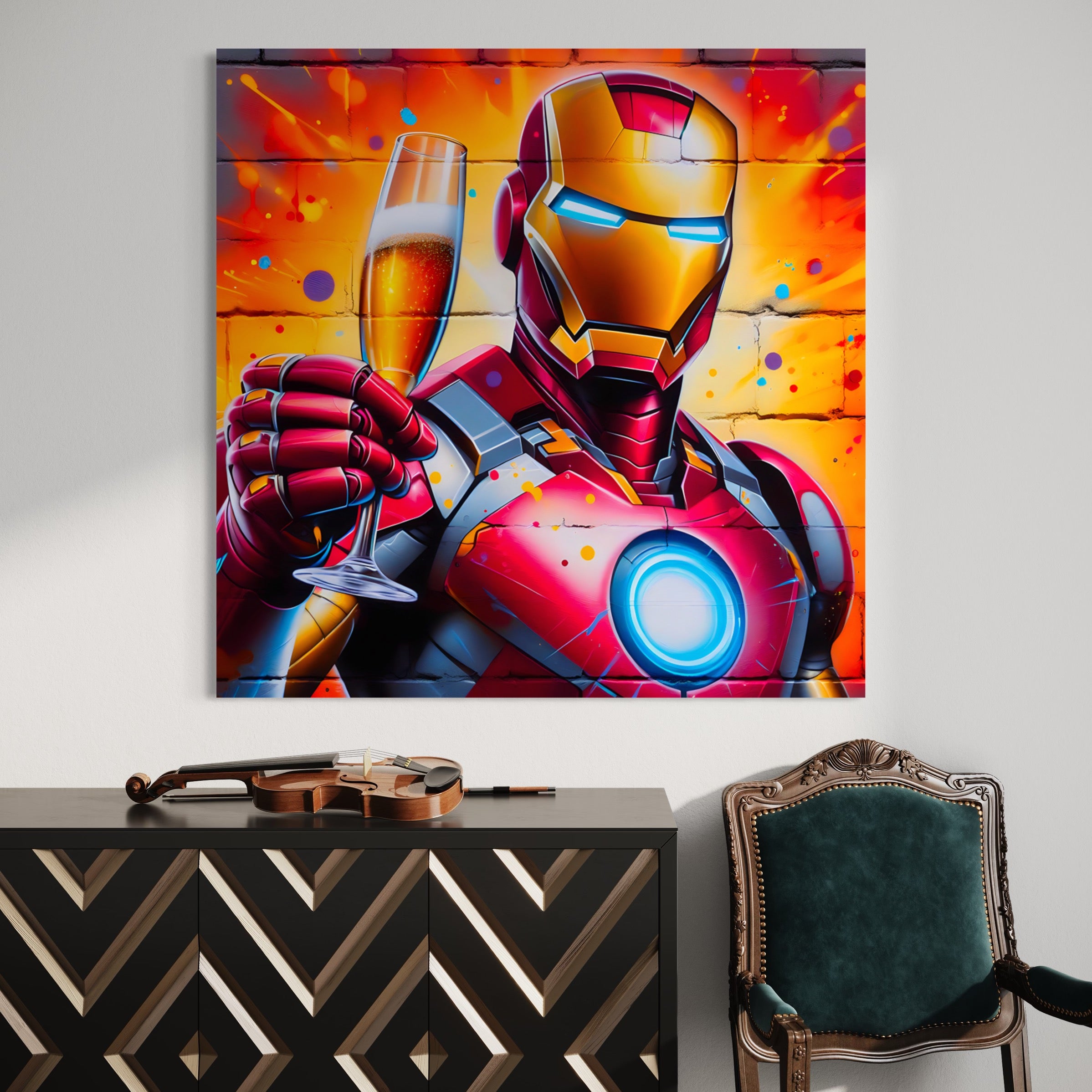 Iron Man Cheers - Tableau Pop Art - Fabulartz.fr
