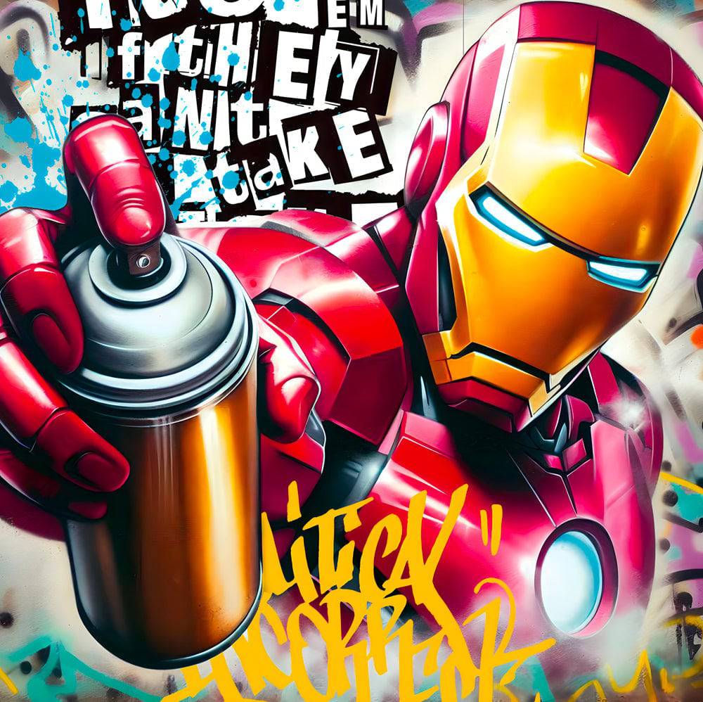 Iron Man Graffiti - Tableau Pop Art - Fabulartz.fr 
