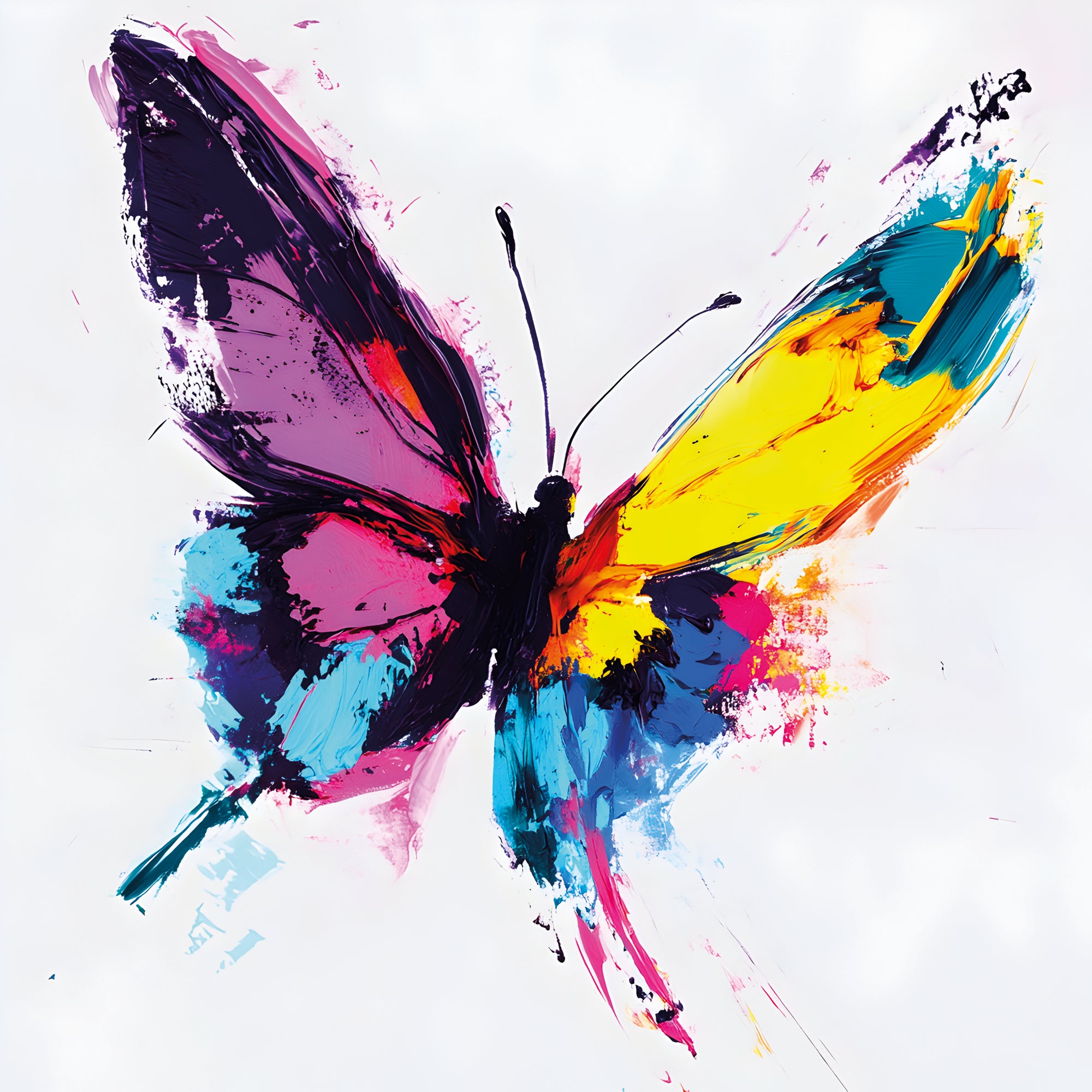 Tableau Papillon Explosion de Couleurs - Décoration Murale Moderne - Fabulartz.fr