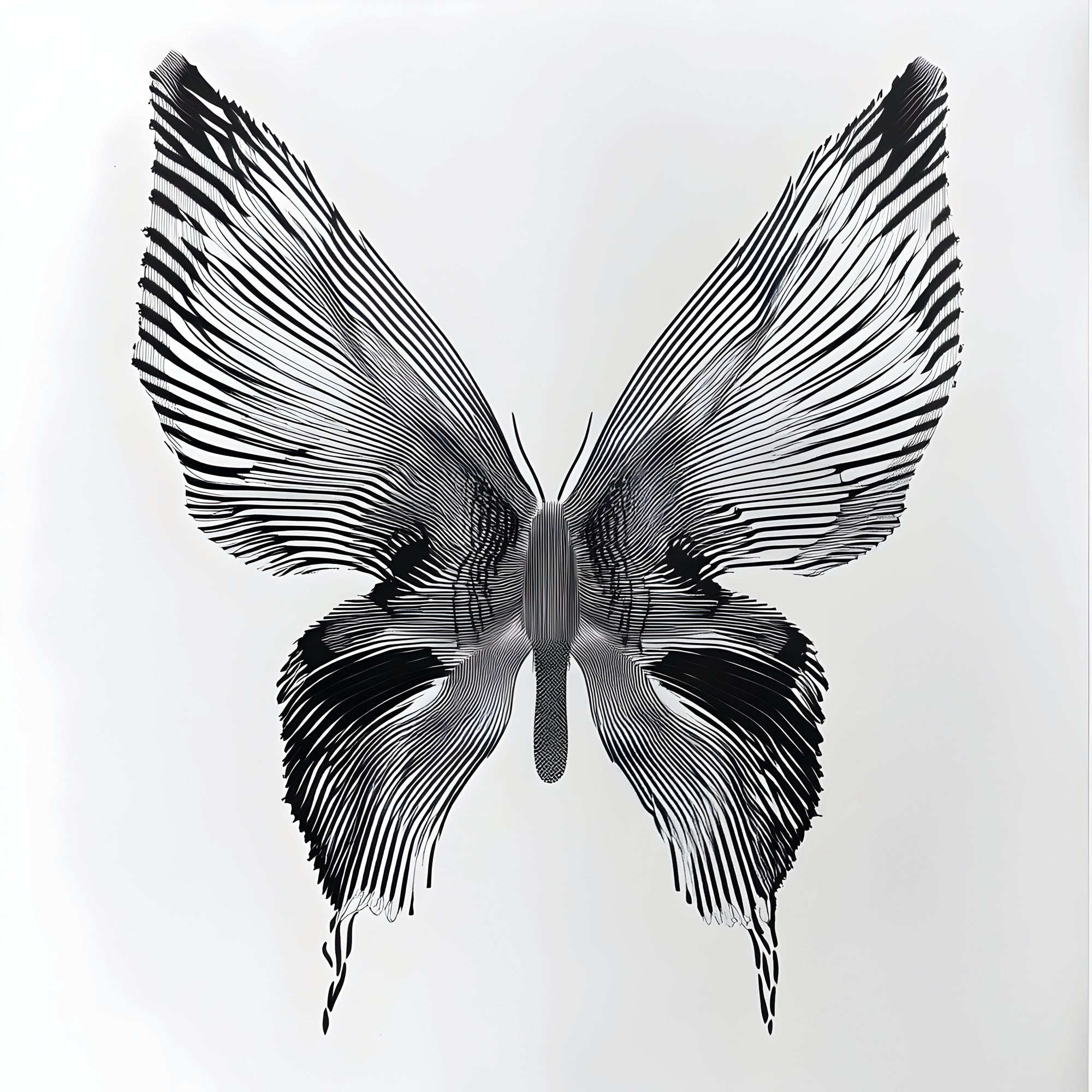 Tableau Papillon Noir et Blanc - Décoration Murale Minimaliste - Fabulartz.fr