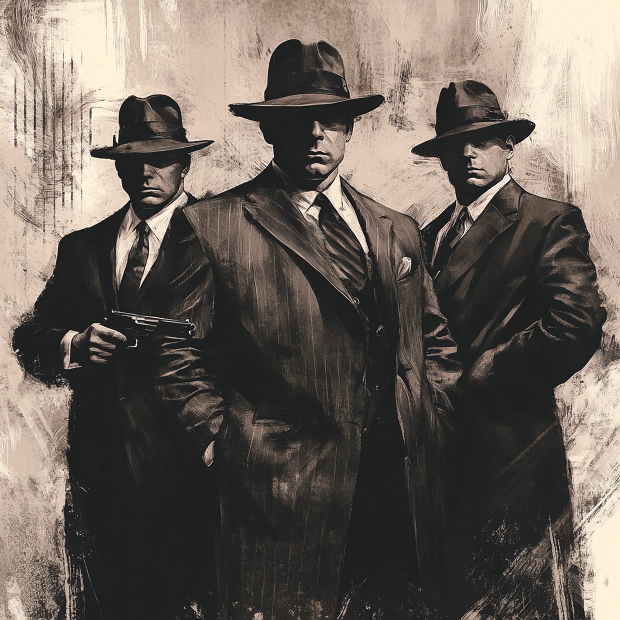 Tableau Mafia - Trio de Pouvoir - Cadre Déco Intemporel - Fabulartz.fr