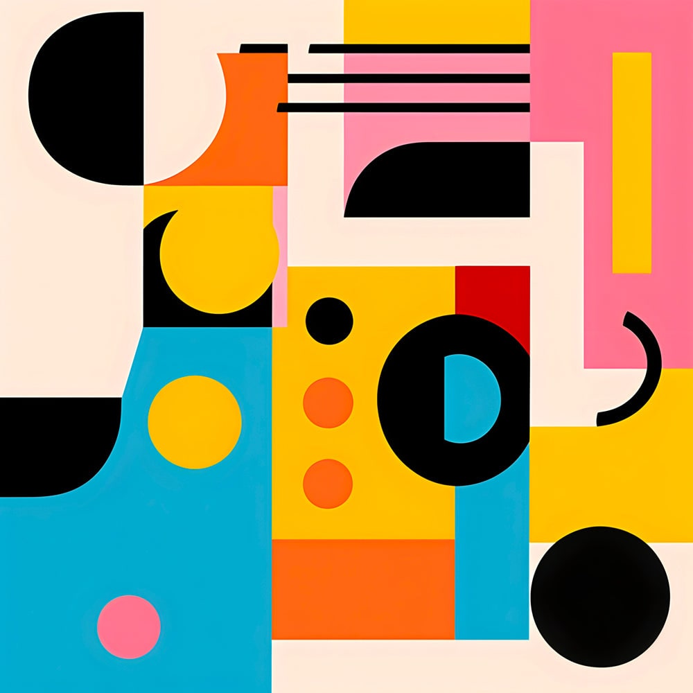 Jeu de Formes et Couleurs - Tableau Abstrait - Fabulartz.fr