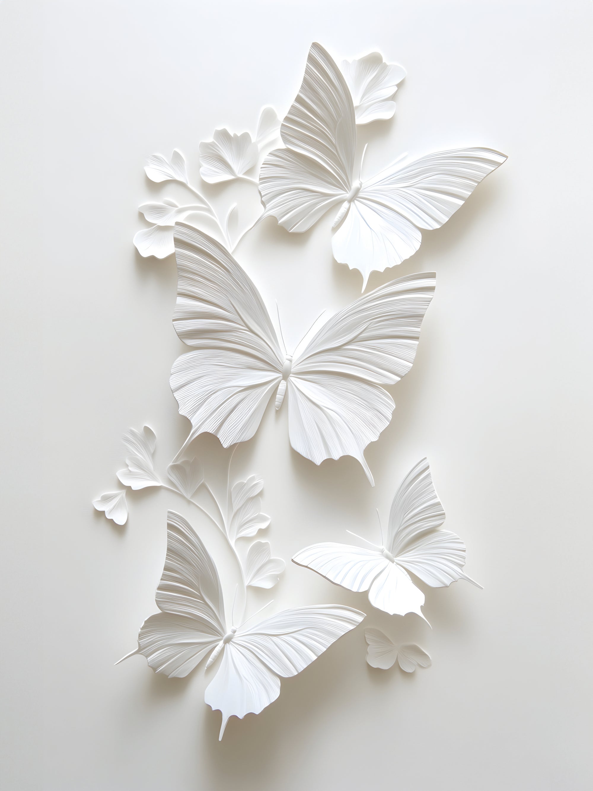 Tableau Papillon Blanc - Déco Murale Moderne - Fabulartz.fr