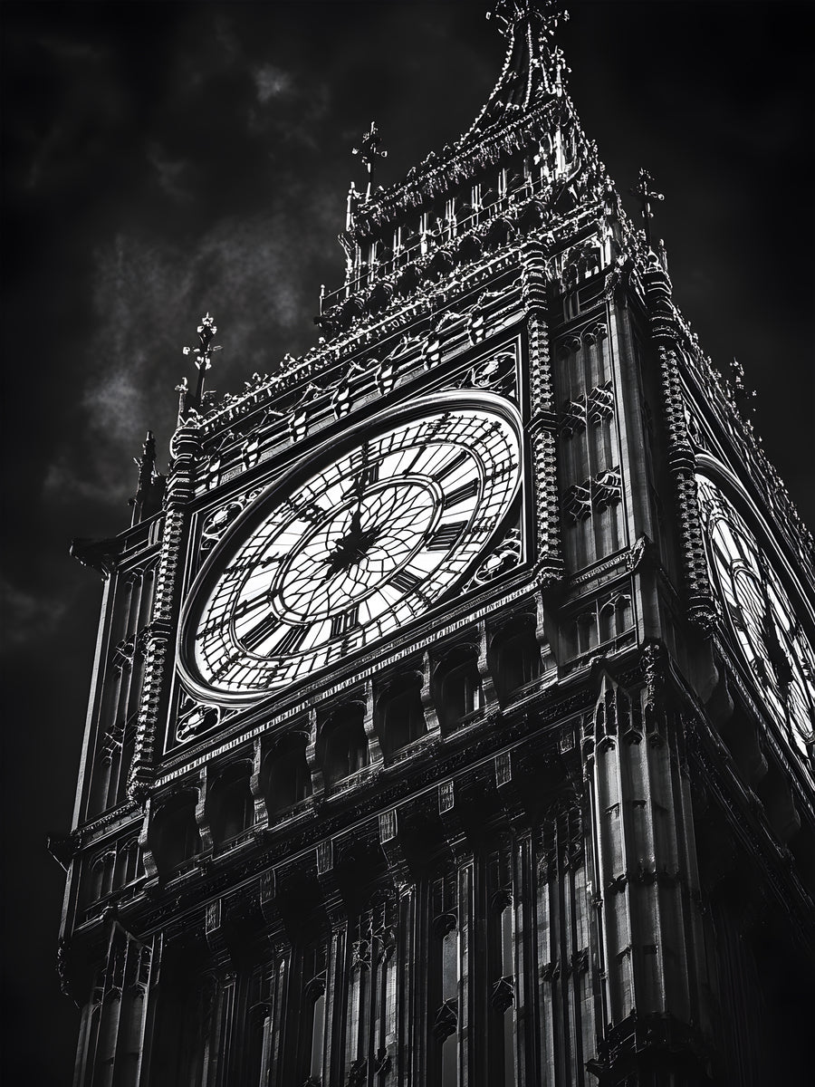 Dipingere il Big Ben di Londra da vicino - Cornice da parete di design