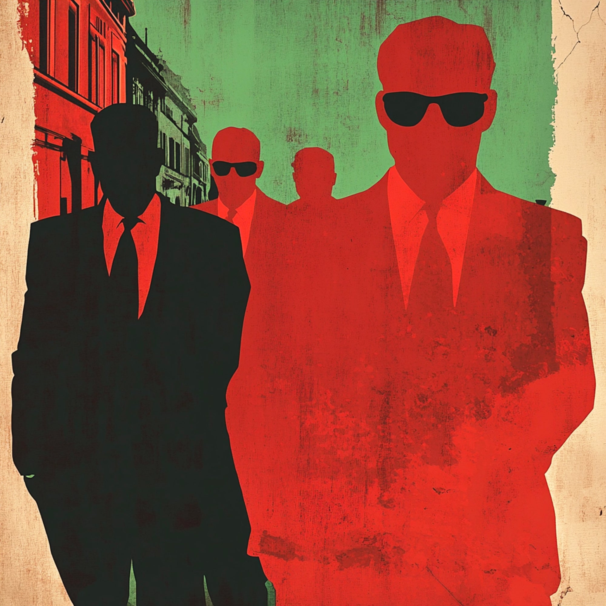 Tableau Mafia - Les Silhouettes Urbaines - Déco Murale Design - Fabulartz.fr
