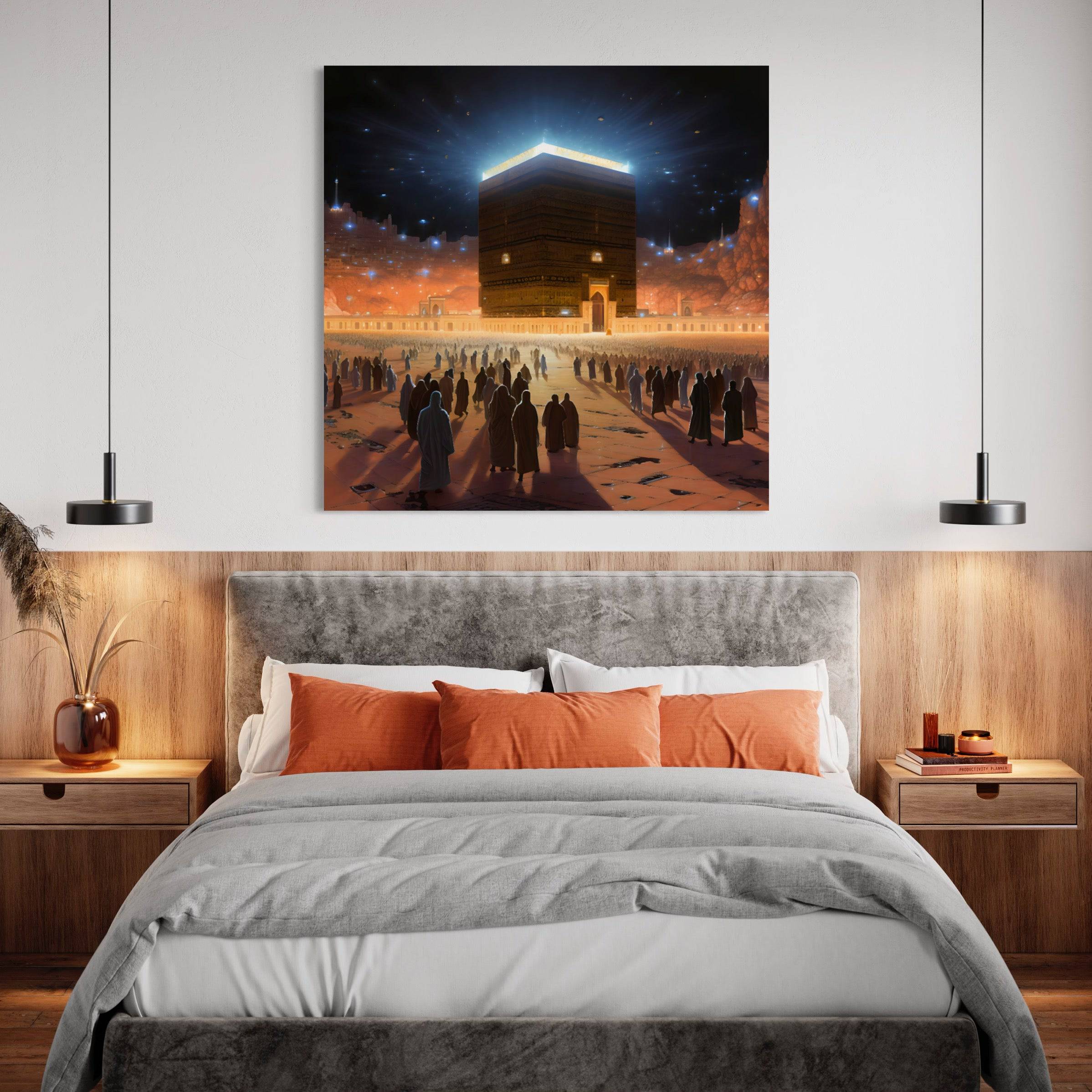 La Kaaba sous les Étoiles: Chef-d'œuvre d'Art Religieux - Tableau Islam - Fabulartz.fr