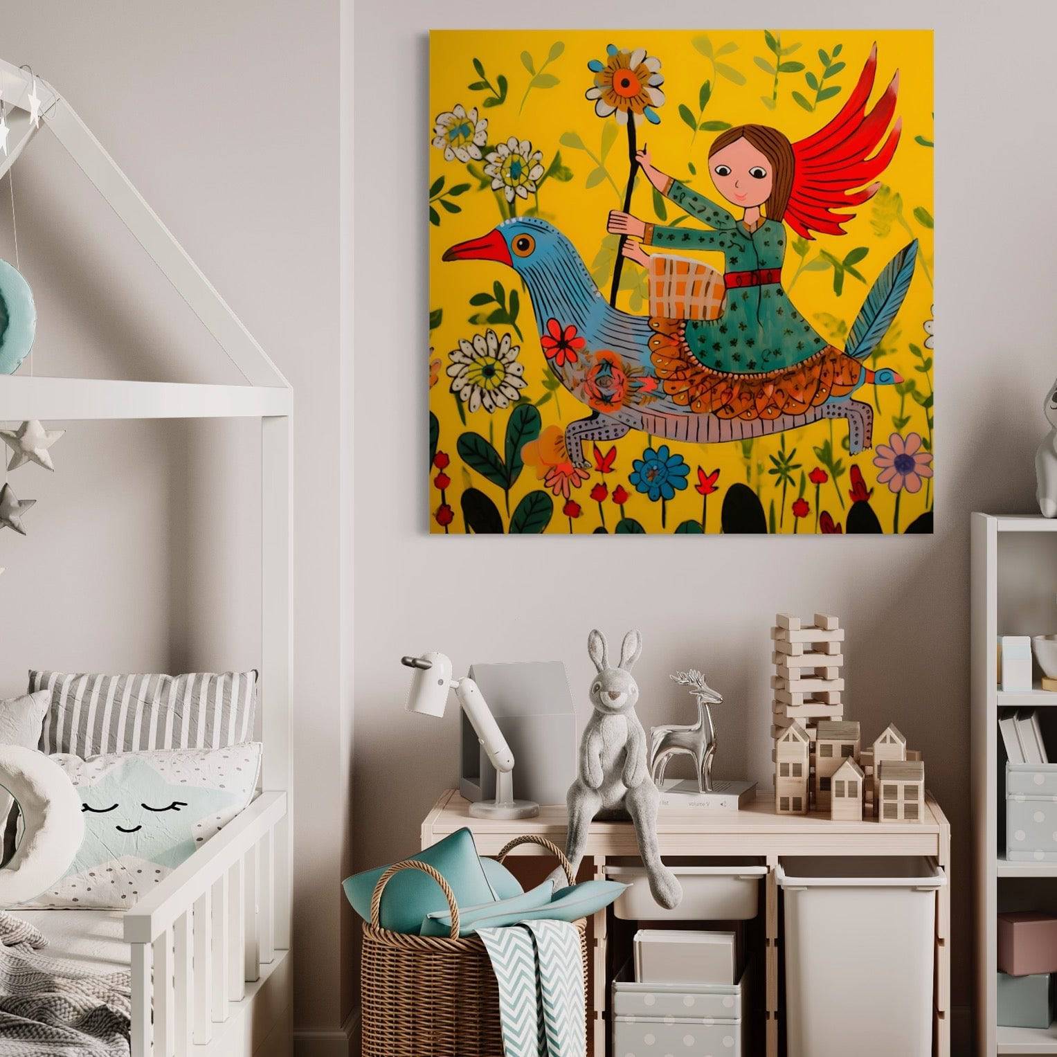 La Ronde des Feuilles et des Plumes - Tableau Enfant - Fabulartz.fr