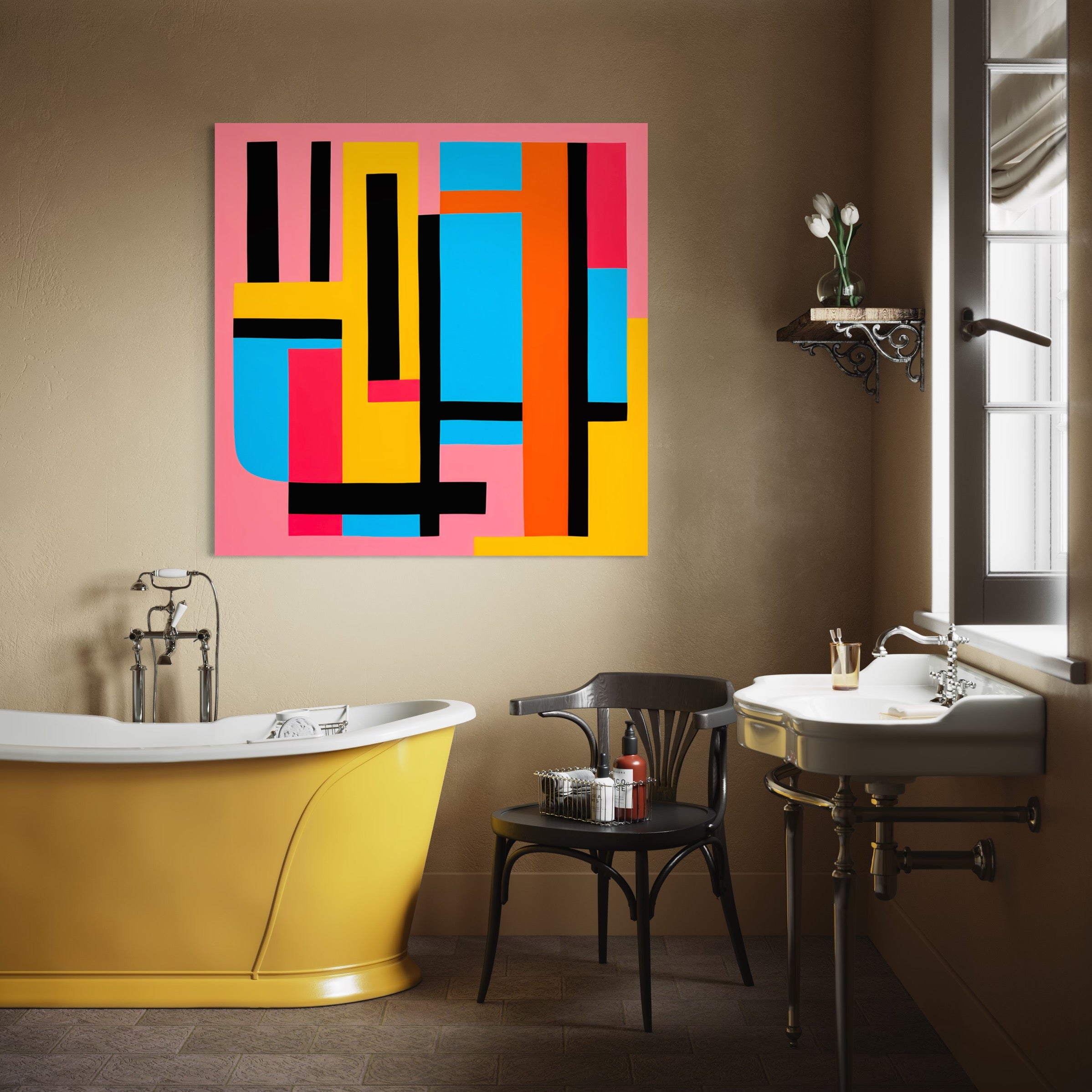 Labyrinthe Chromatique - Tableau Abstrait - Fabulartz.fr