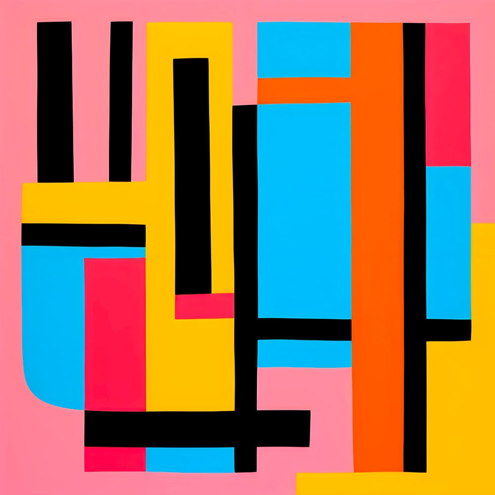 Labyrinthe Chromatique - Tableau Abstrait - Fabulartz.fr