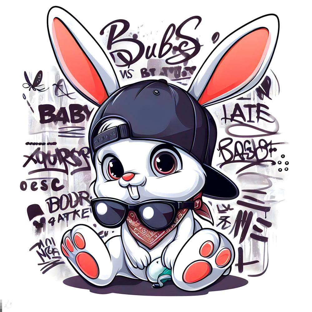 Le Lapin Branché - Tableau Enfant - Fabulartz.fr