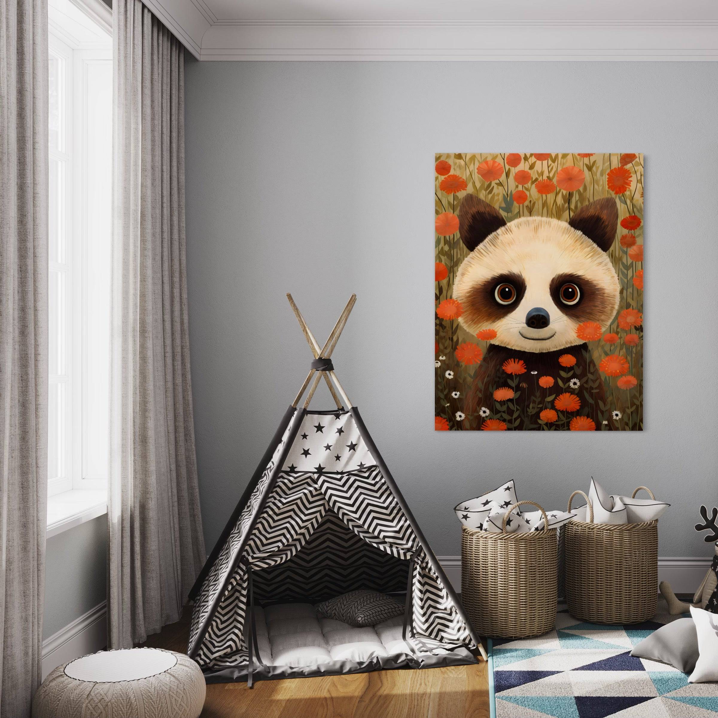 Le Panda Roux Curieux - Tableau Enfant - Fabulartz.fr 