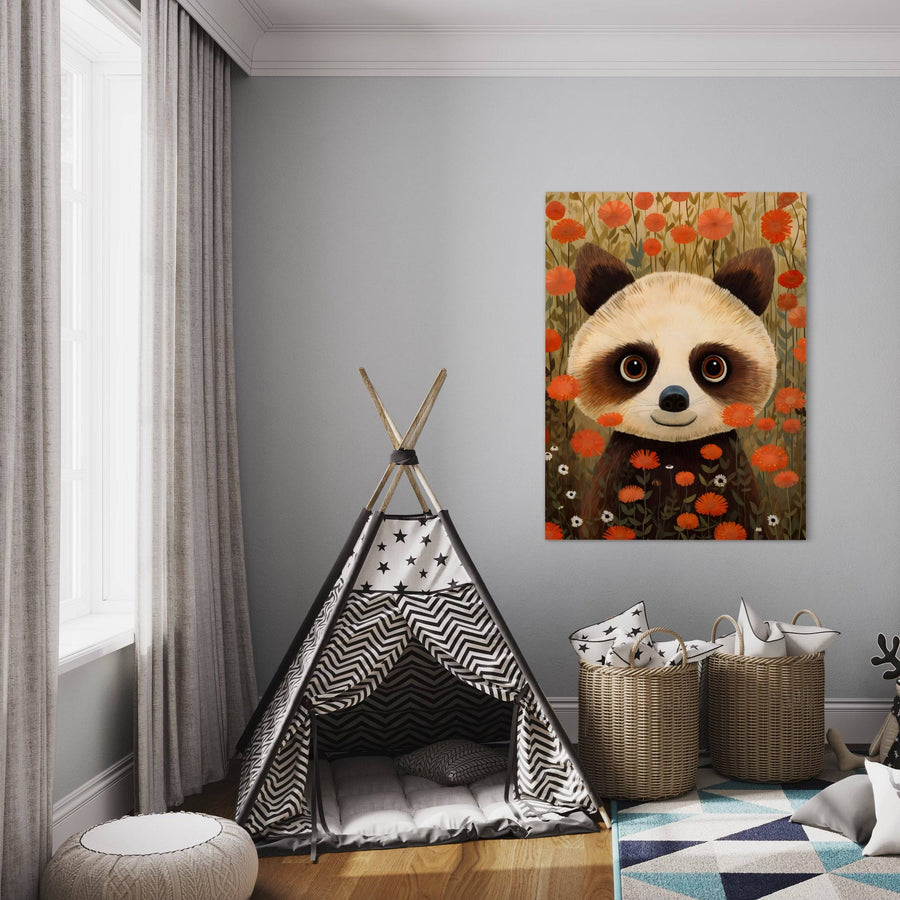 Tableau Enfant Le Panda Roux Curieux - Décoration Murale Captivante