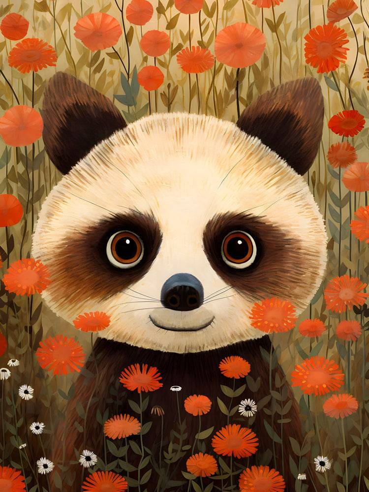 Le Panda Roux Curieux - Tableau Enfant - Fabulartz.fr