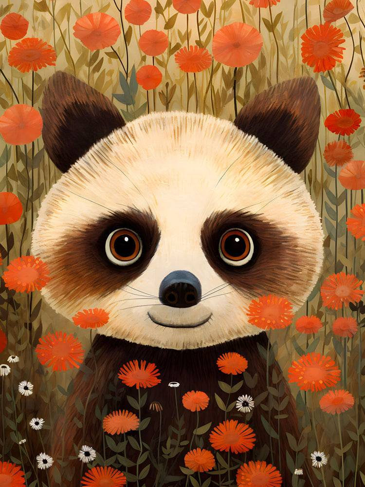 Le Panda Roux Curieux - Tableau Enfant - Fabulartz.fr 