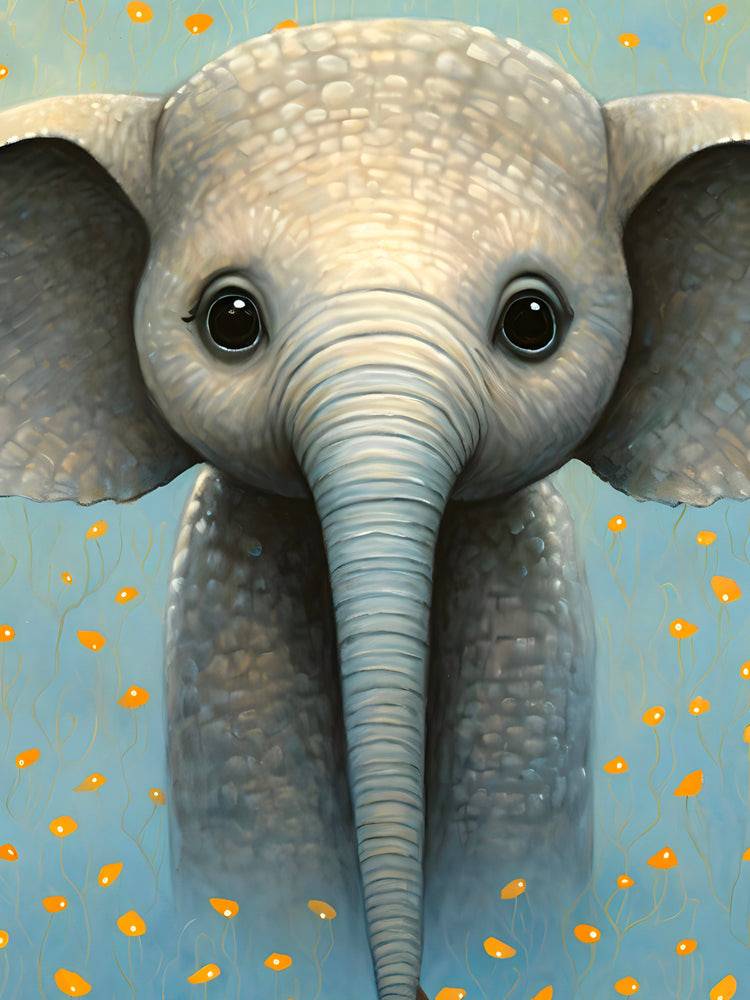 Tableau Enfant Le Petit Éléphant - Décoration Murale Adorable