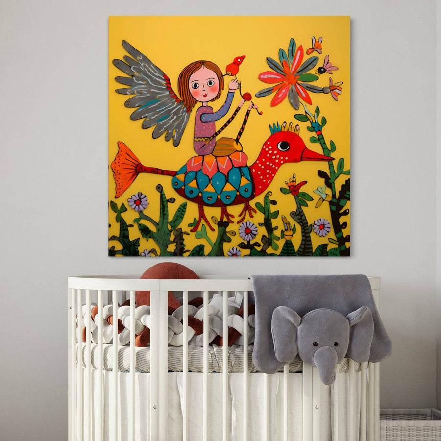 Tableau Enfant Le Voyage Enchanté De Lila - Décoration Murale Fantaisiste