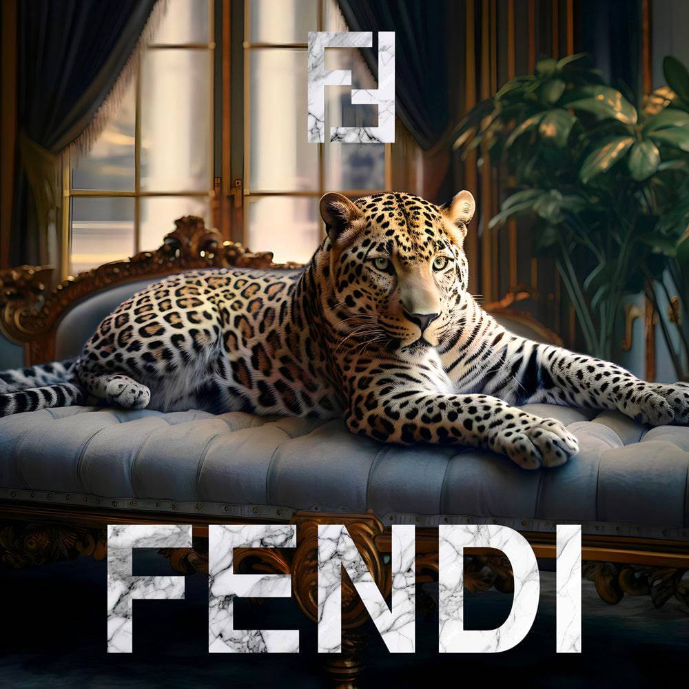 Leopard Mystique - Tableau Luxe Fendi Léopard - Fabulartz.fr 
