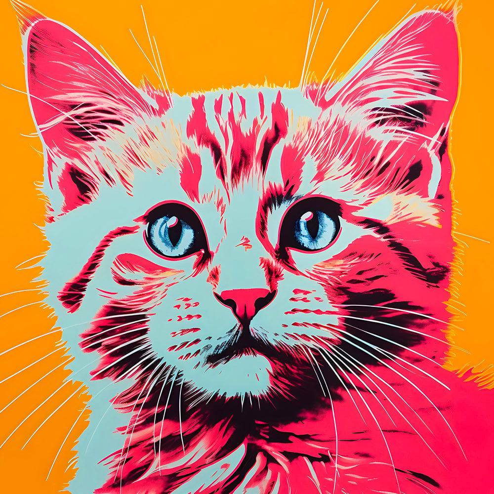 Little cat | Tableau Chat Pop Art - Fabulartz.fr