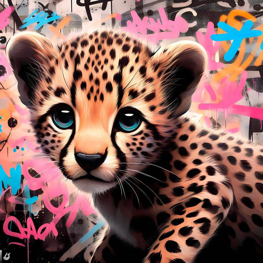 Tableau Enfant Little Guépard - Décoration Murale Captivante Et Exotique