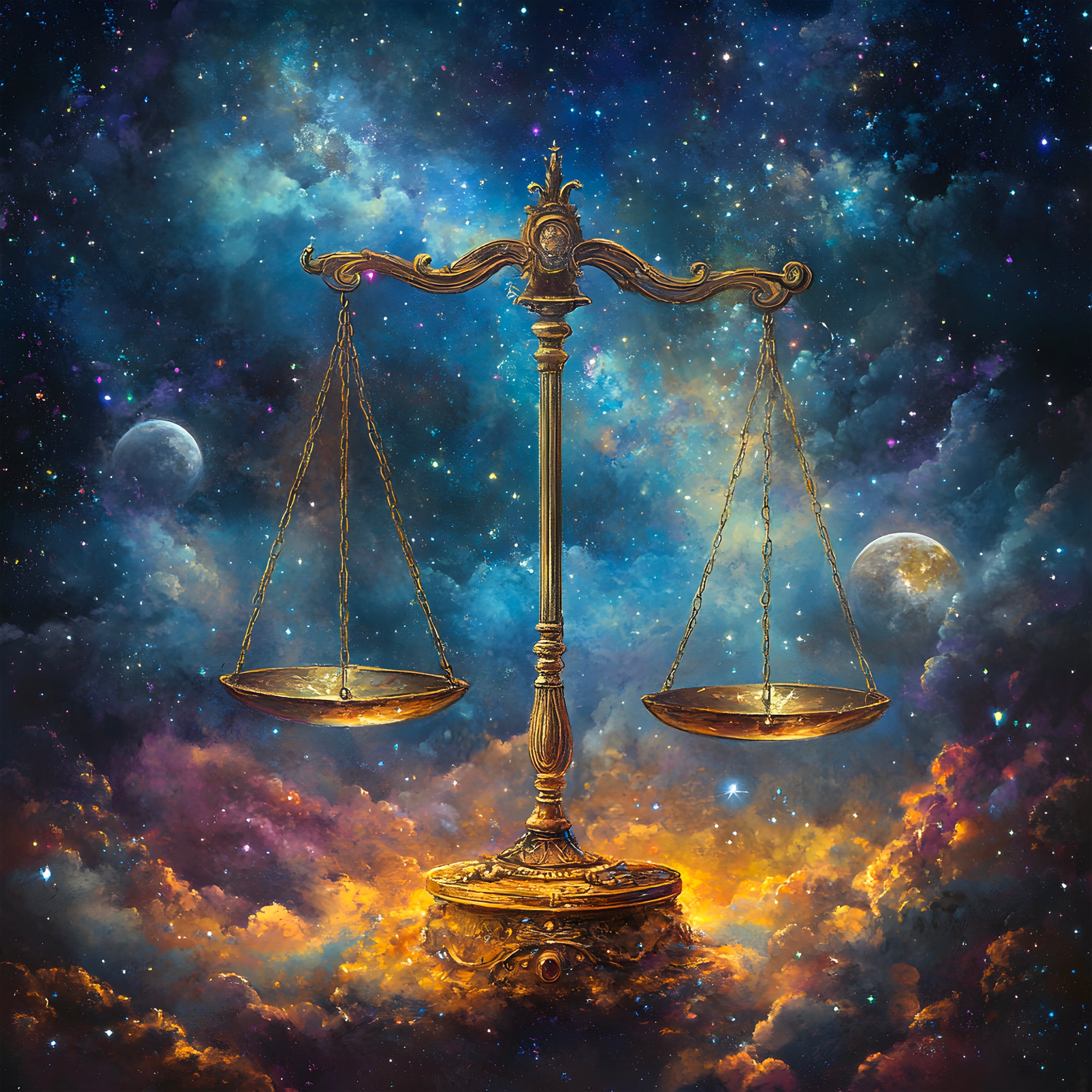 Tableau Signe Astrologique Balance - Cadre Déco Design - Fabulartz.fr