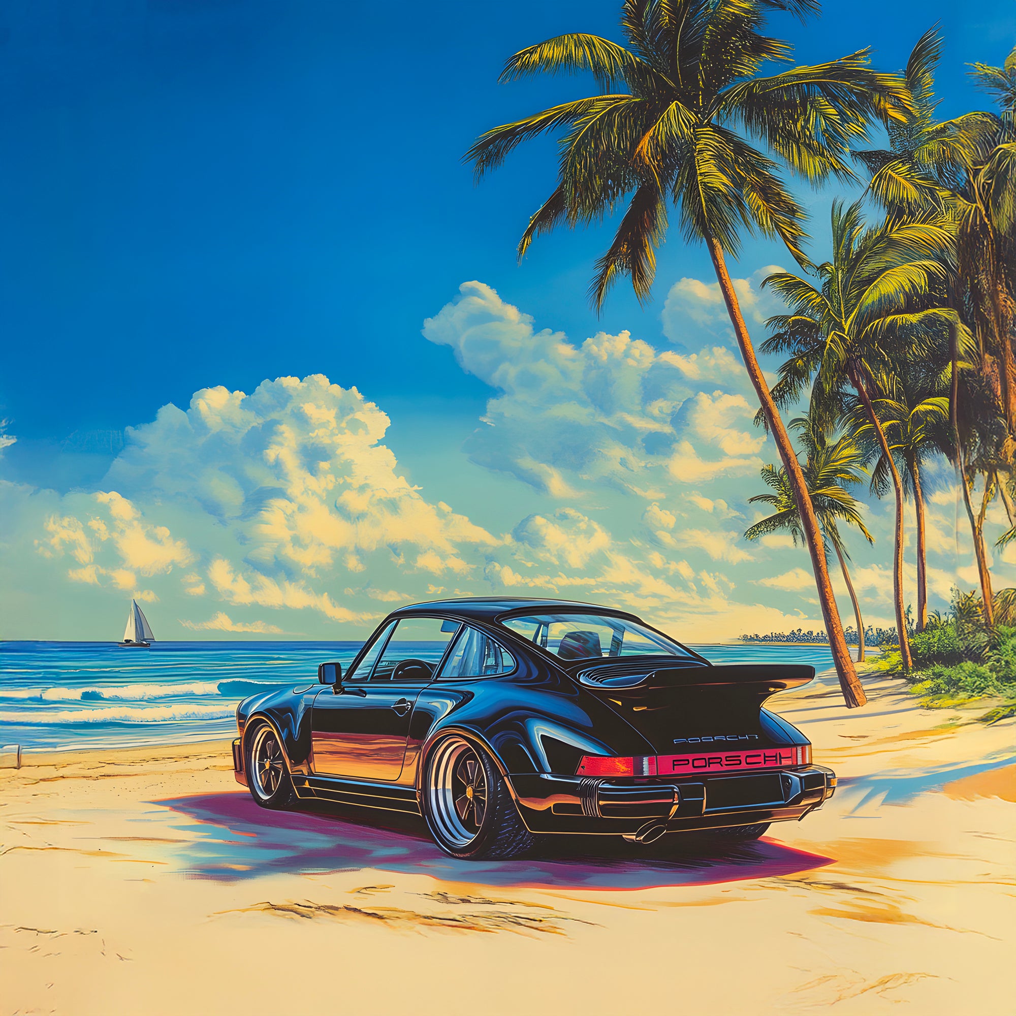 Picture Porsche 911 Tropical - Modern wall decor