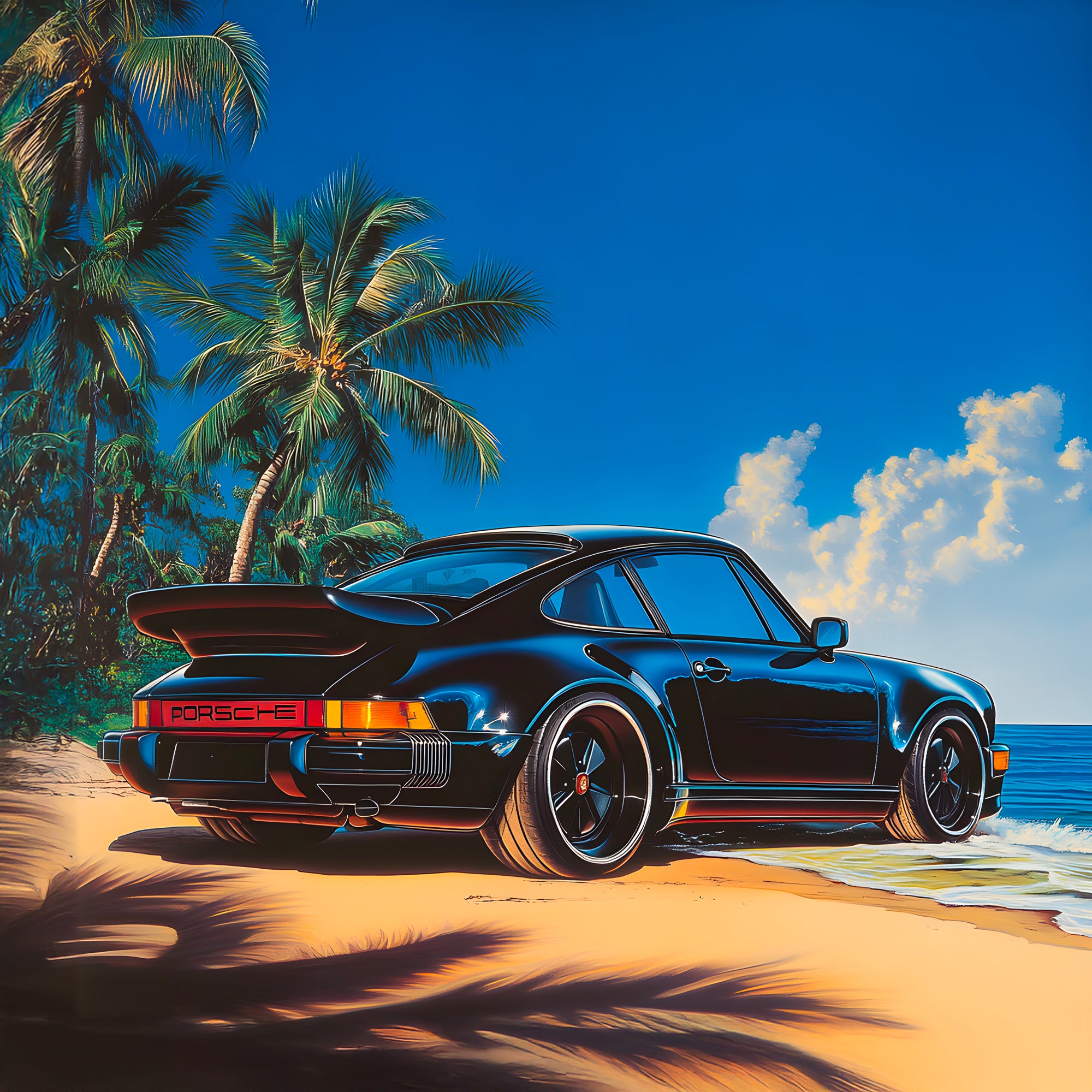 Immagine Porsche 911 Tropical Beach - Cornice da parete moderna