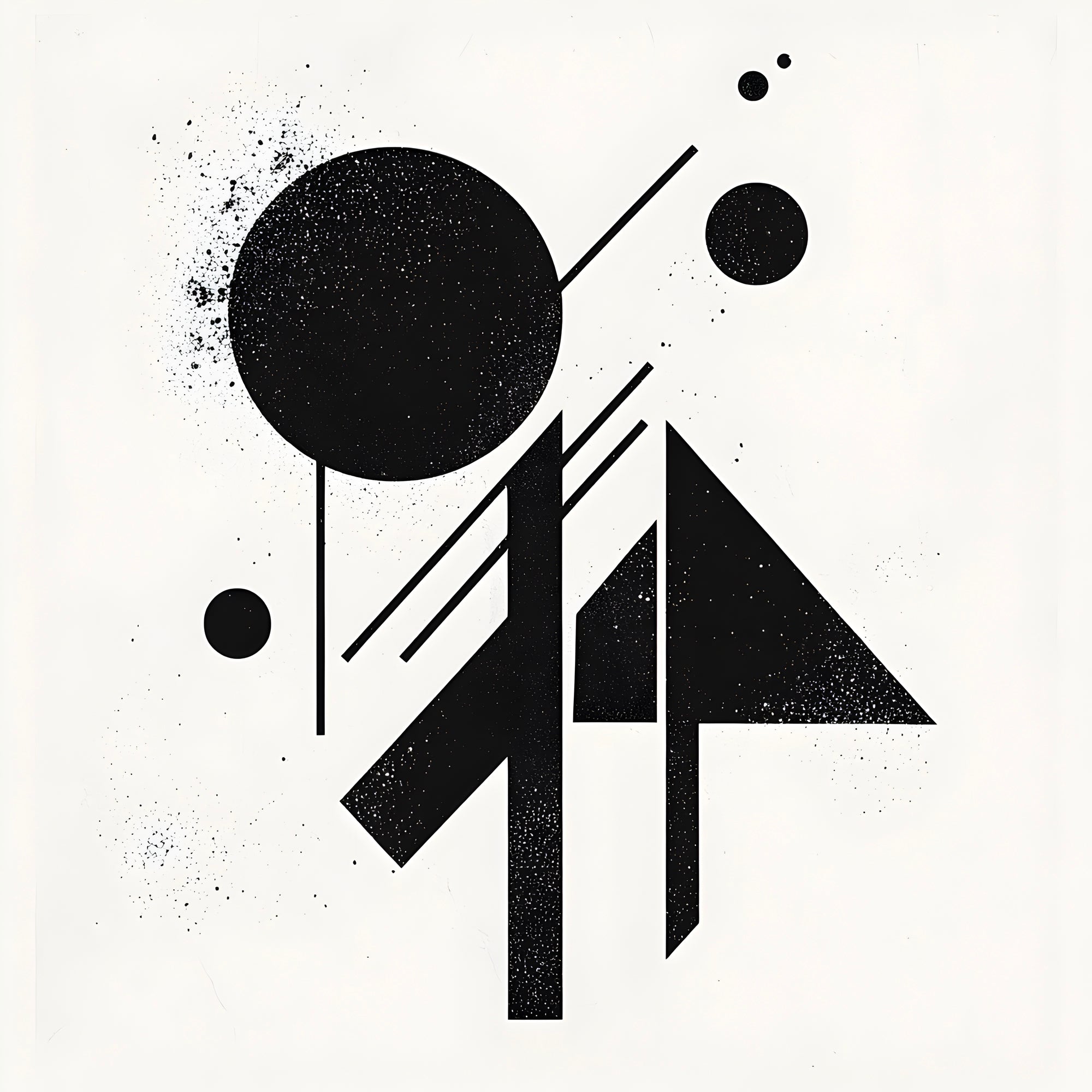 Tableau Abstrait - Géométrie Noire