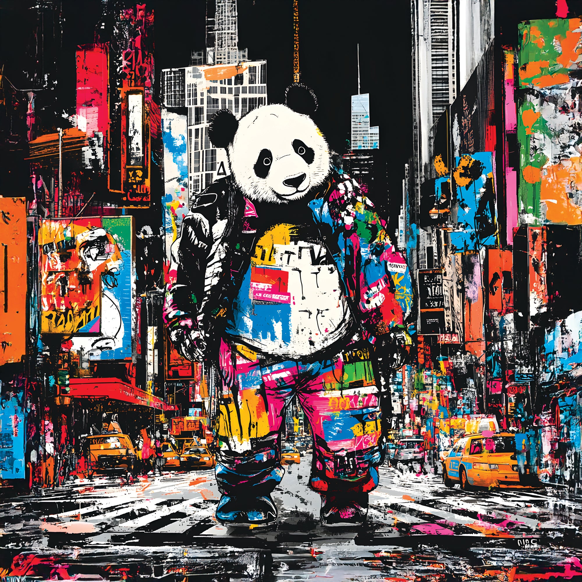 Tableau Animaux Panda Urbain - Décoration Murale Design