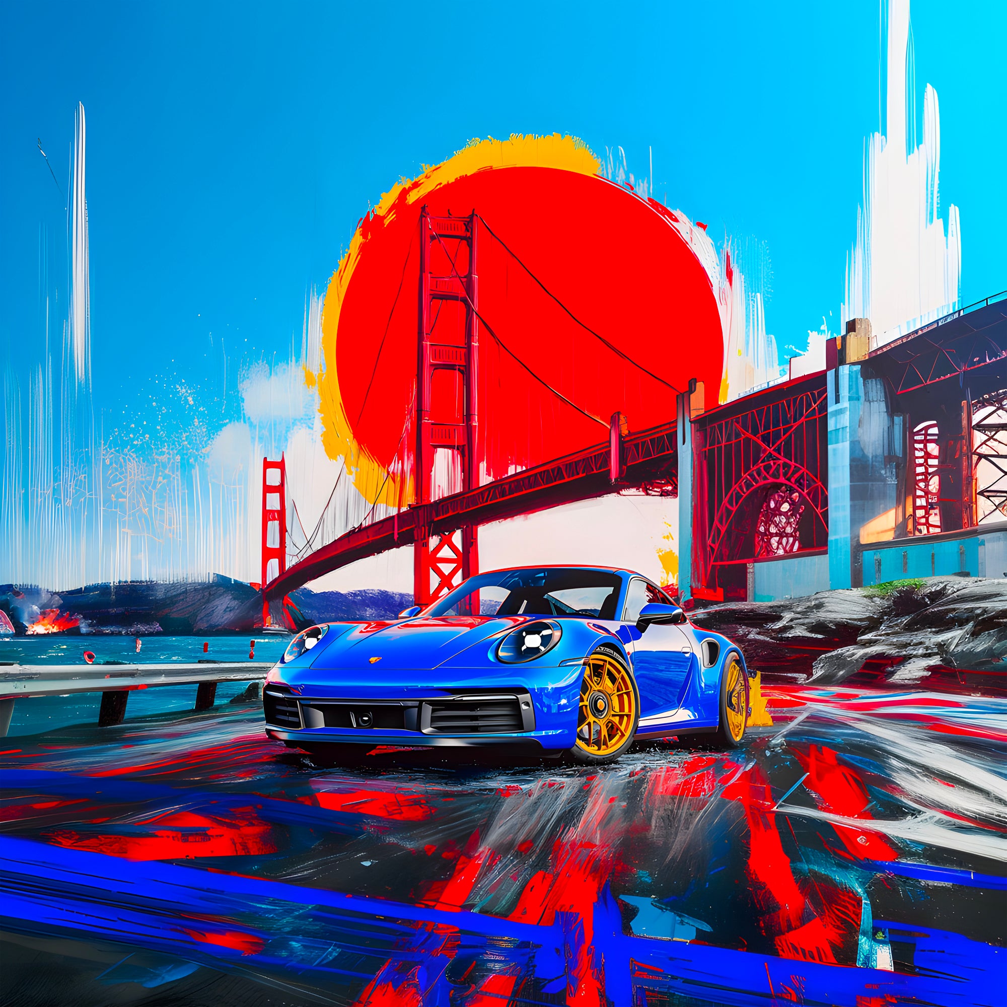 Immagine Porsche 911 Golden Gate - Decorazione murale di design