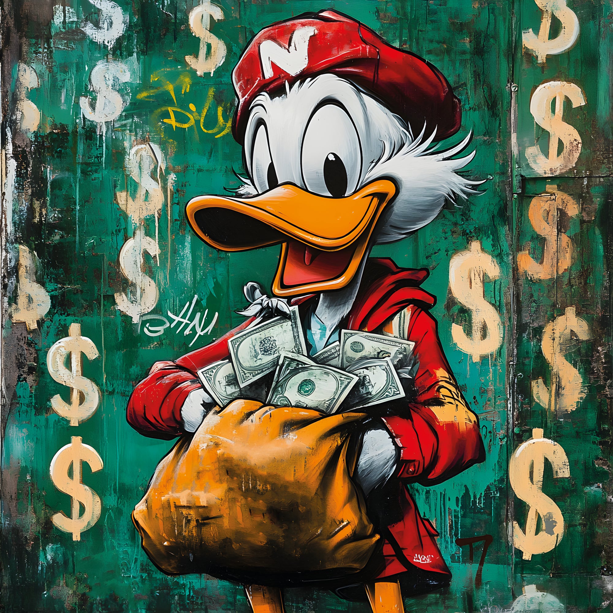 Tableau Picsou Dollar Pop Art - Décoration Murale Design - Fabulartz.fr
