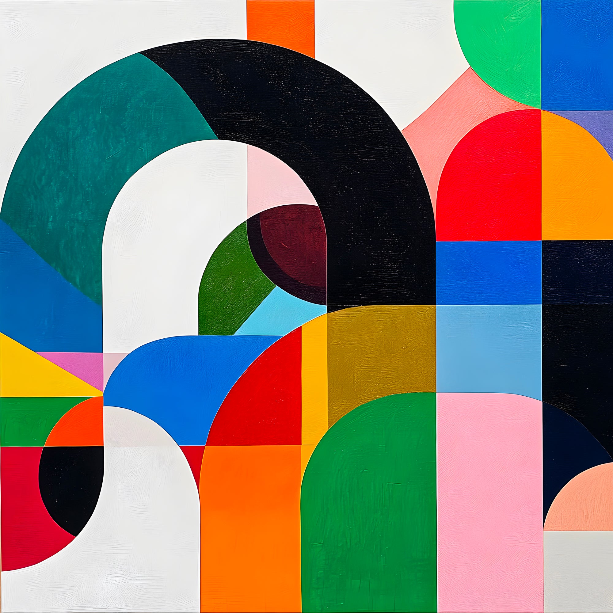 Tableau Abstrait - Harmonie Géométrique Douce