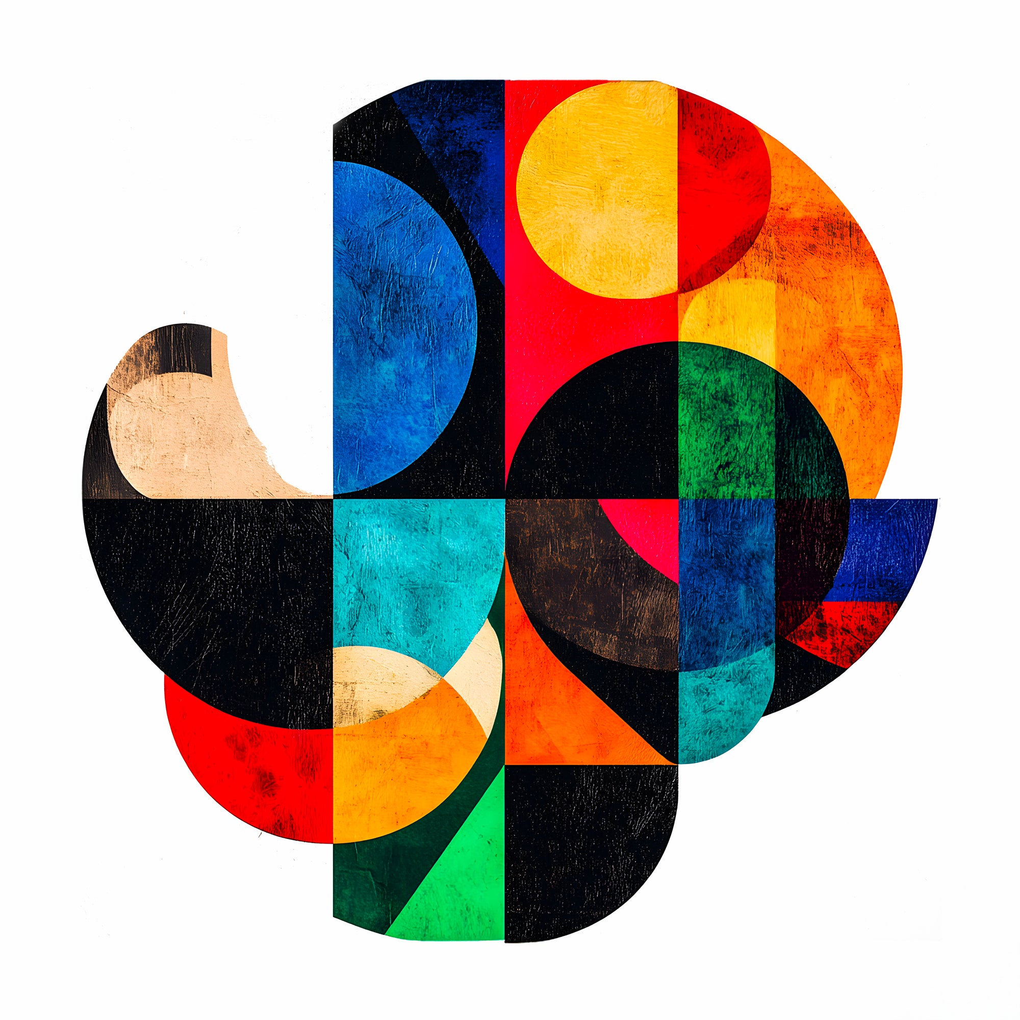 Tableau Abstrait - Mosaïque Circulaire