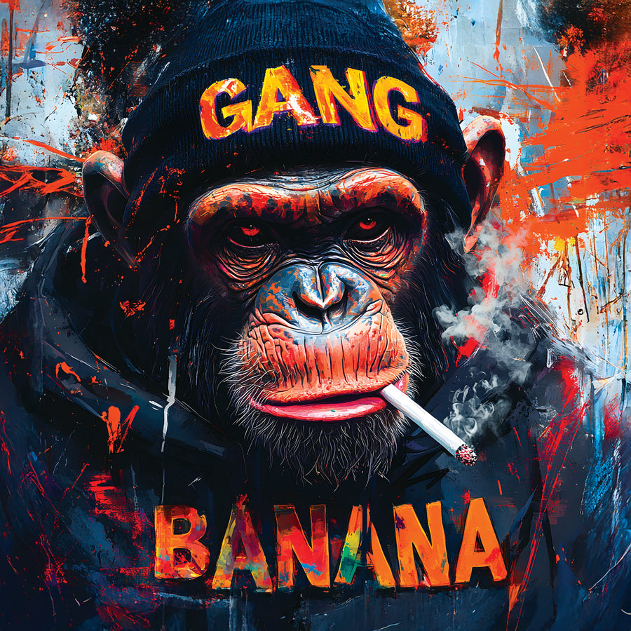 Painting Monkey Gang Banana - Déco Murale Moderne