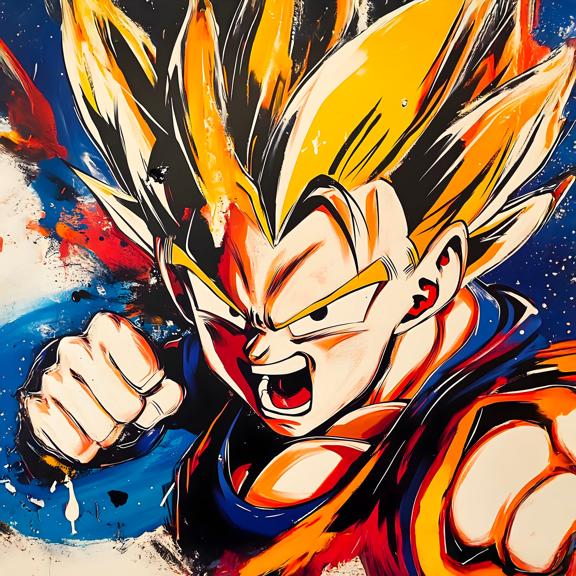 Dragon Ball Z Super Saiyan Pittura in bianco e nero - Déco Murale