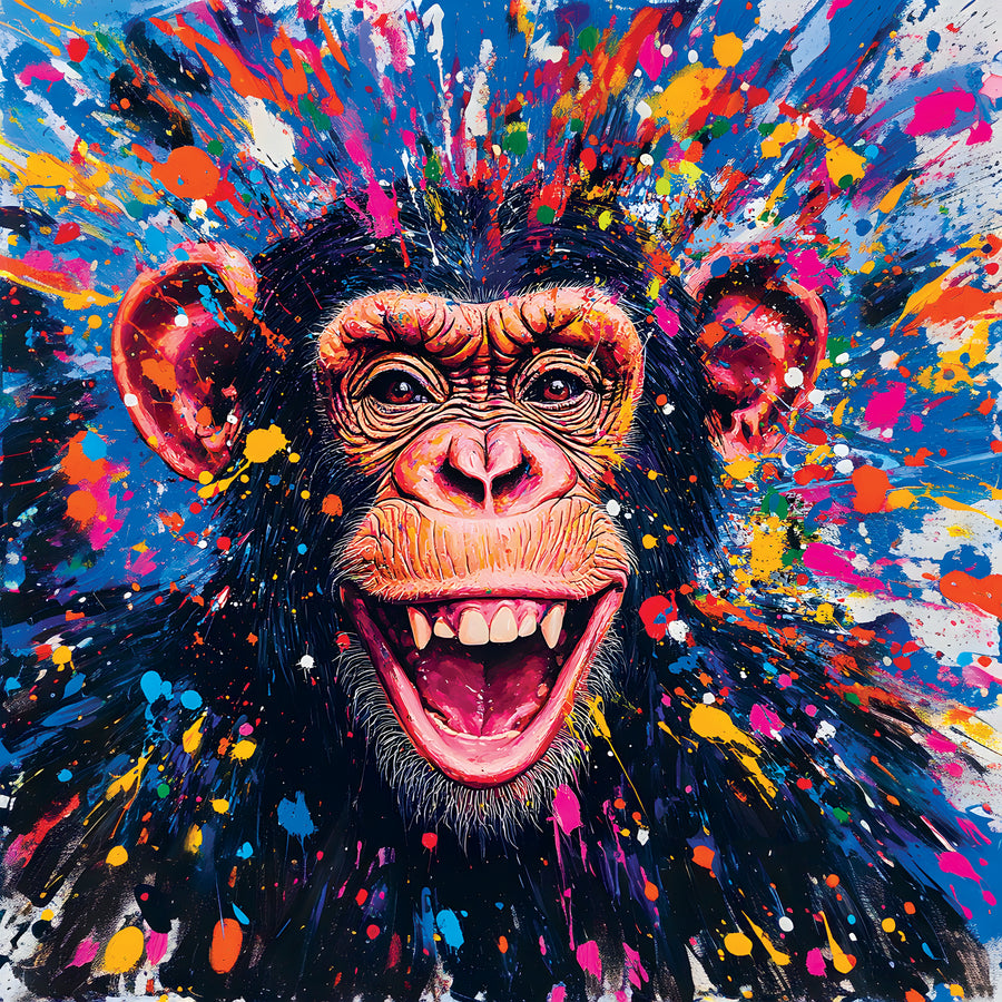 Painting Laughing Monkey - Déco Murale Moderne