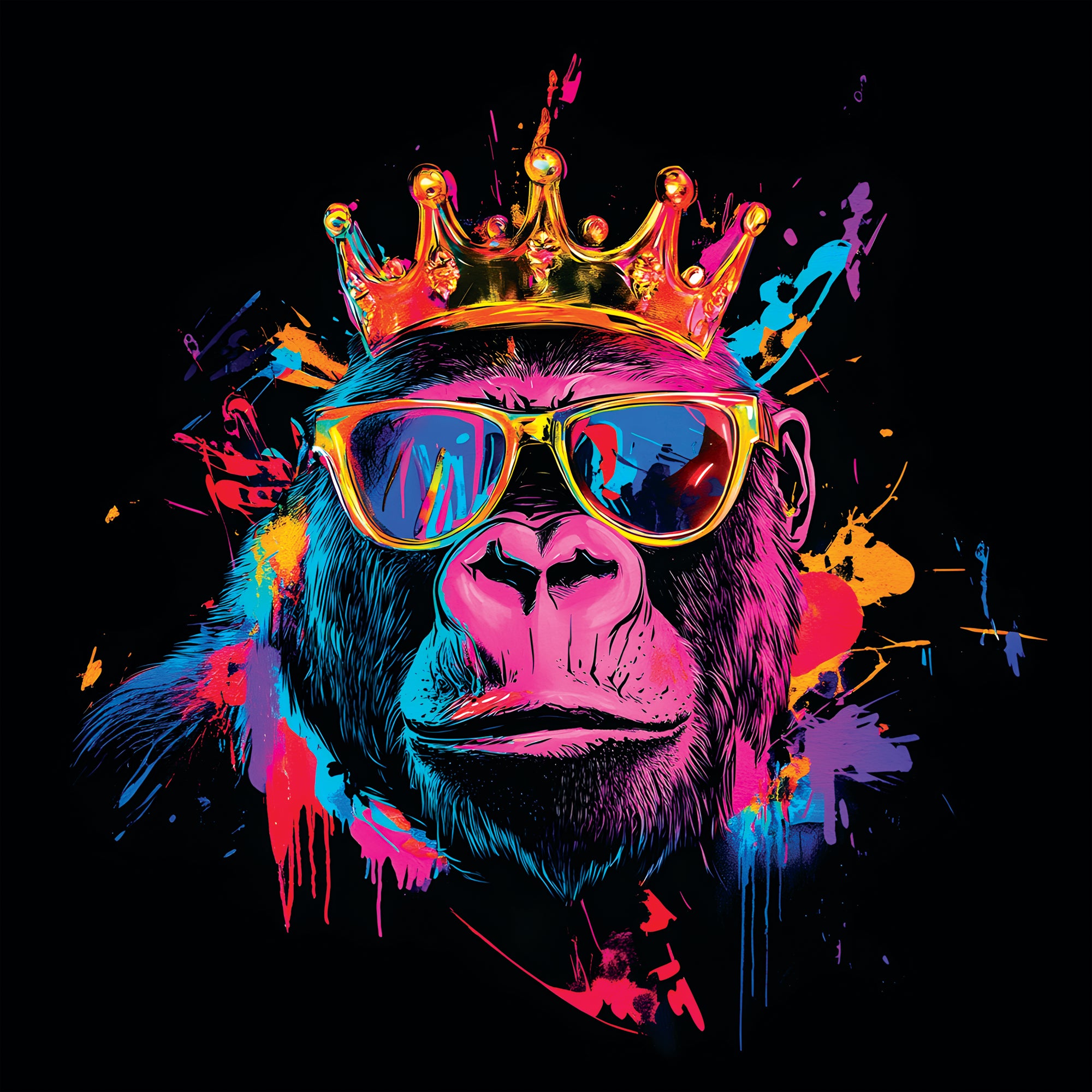 Tableau Singe Roi Glamour - Décoration Murale Design