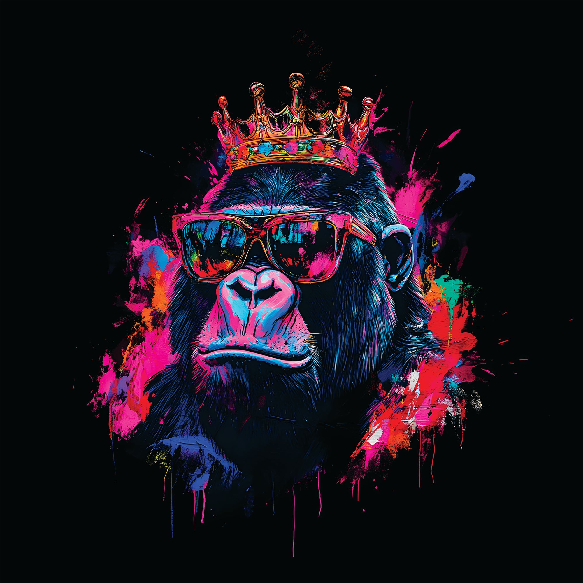 Tableau Singe Couronné - Cadre Déco Contemporain