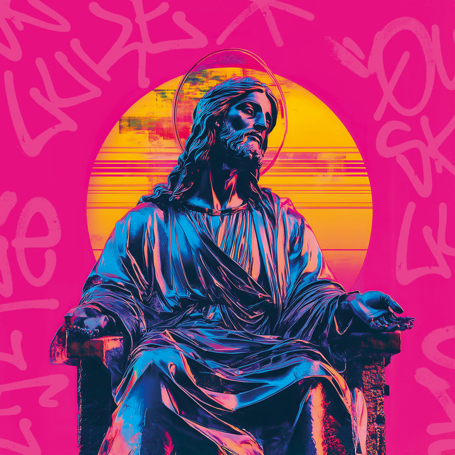 Tableau Chrétien Jésus Trône - Cornice da parete di design